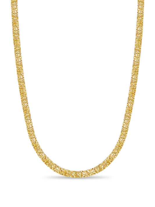 Handmade Solid Gold Nugget Necklace , 7mm