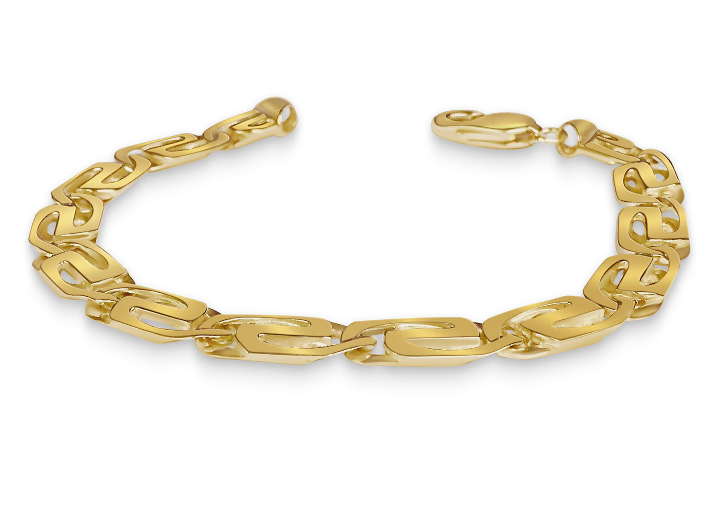 Handmade Solid Gold Tiger Eye Bracelet , 9mm