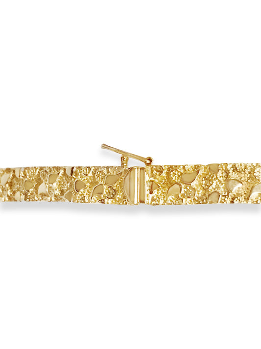 Handmade Solid Gold Nugget Bracelet , 7mm