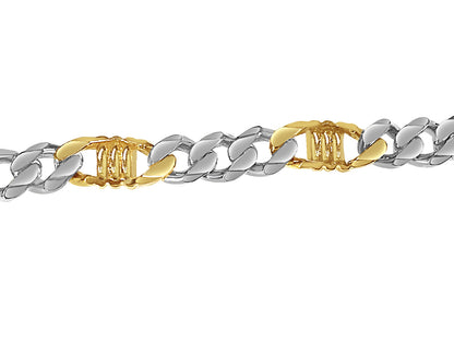 Handmade Solid Gold Curb & Bar Bracelet , 11mm