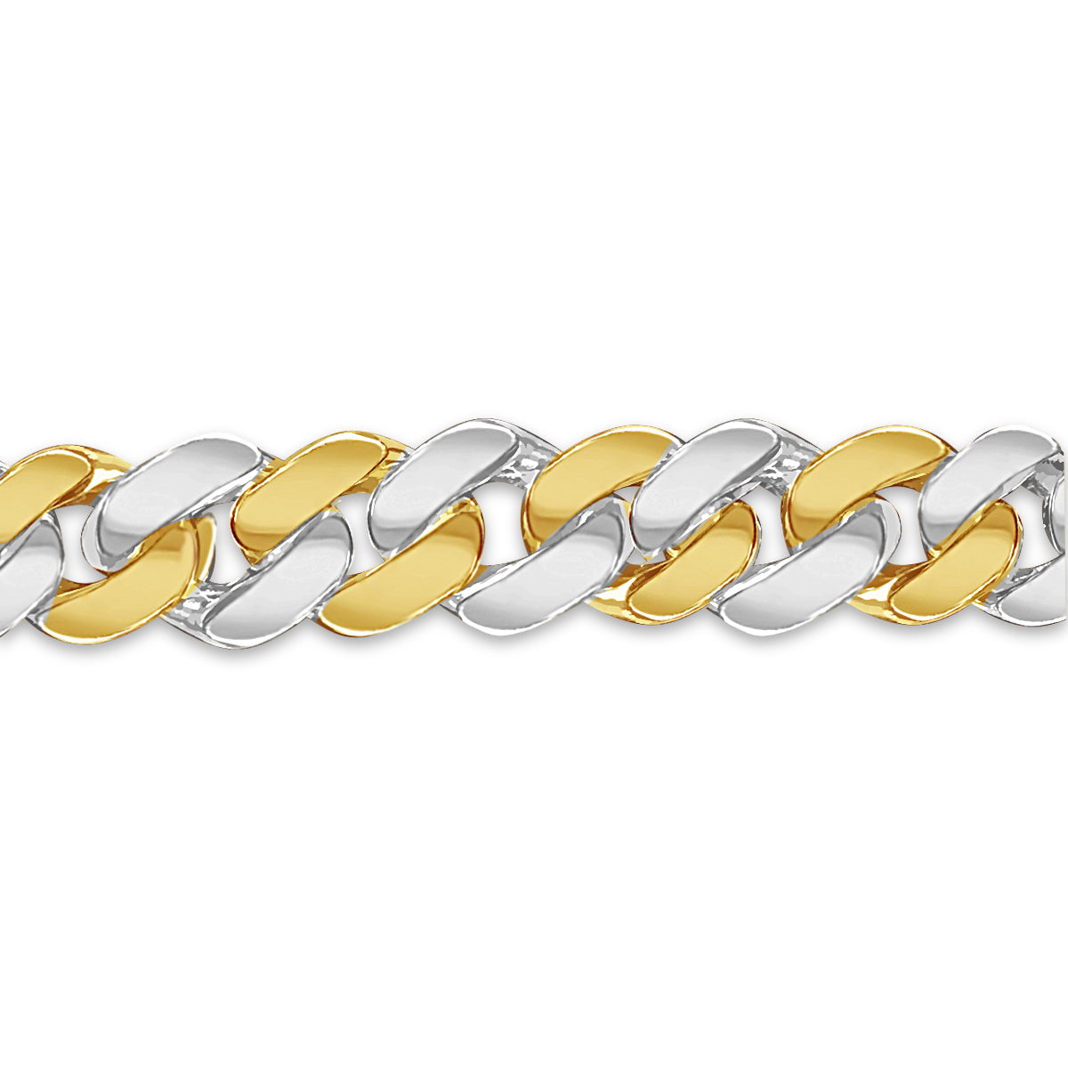 Handmade Solid Gold Curb Bracelet , 12mm