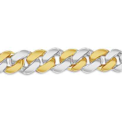 Handmade Solid Gold Curb Bracelet , 12mm