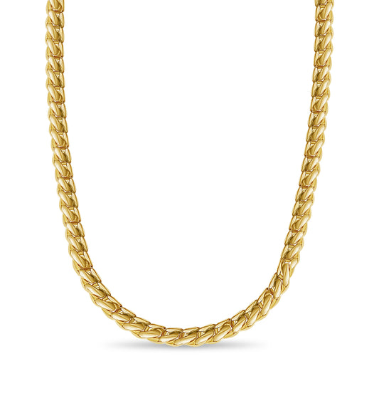 Handmade Solid Gold Miami Cuban Necklace , 13mm