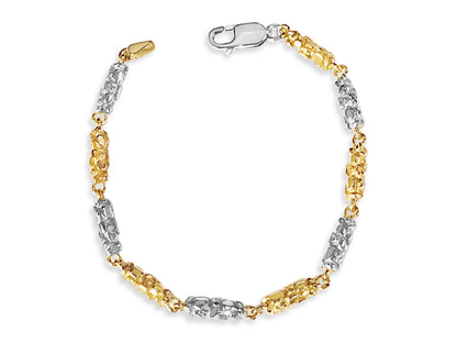 Handmade Solid Gold Nugget Bracelet , 5mm