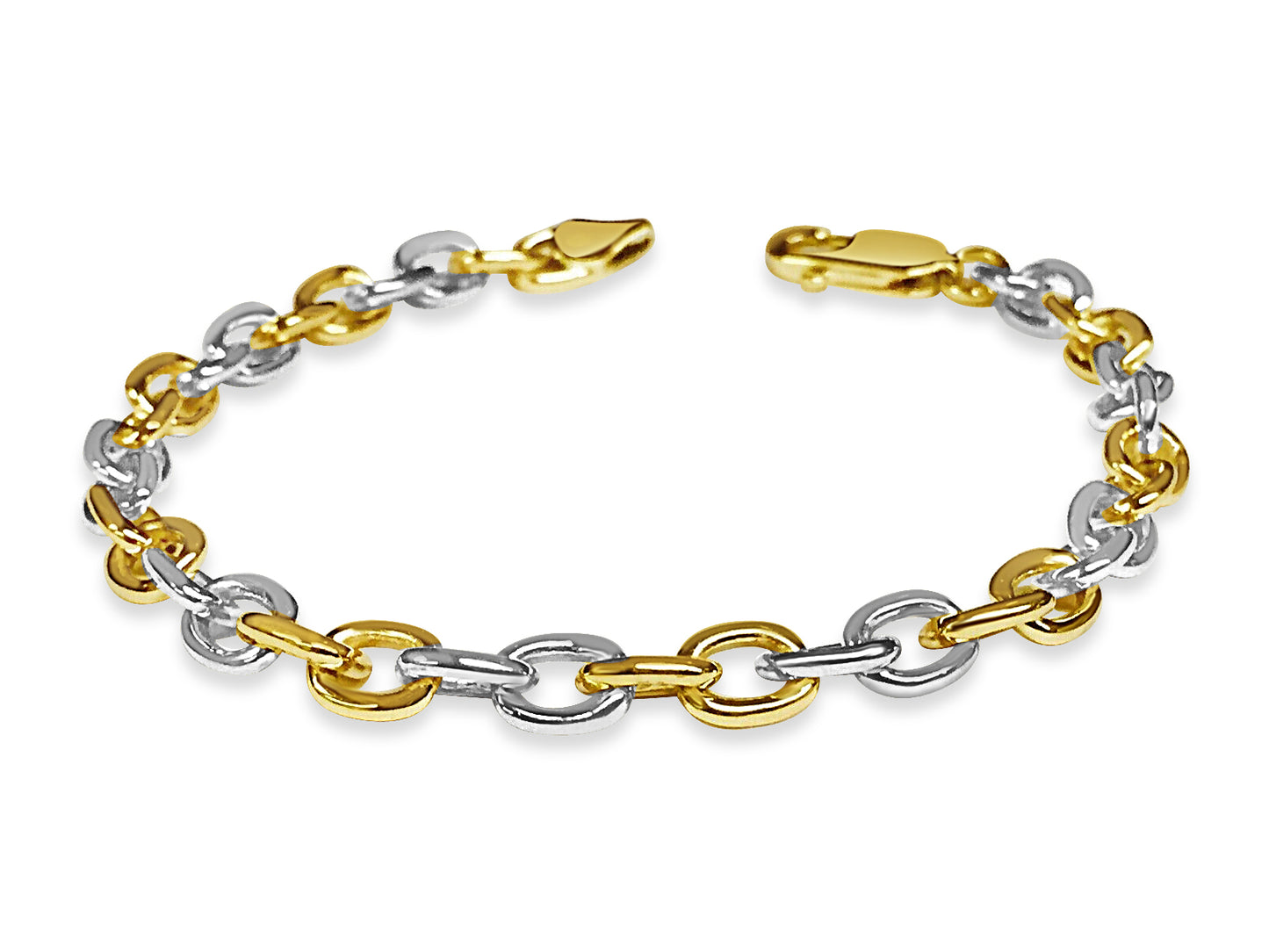 Handmade Solid Gold Fancy Rolo Bracelet , 5mm