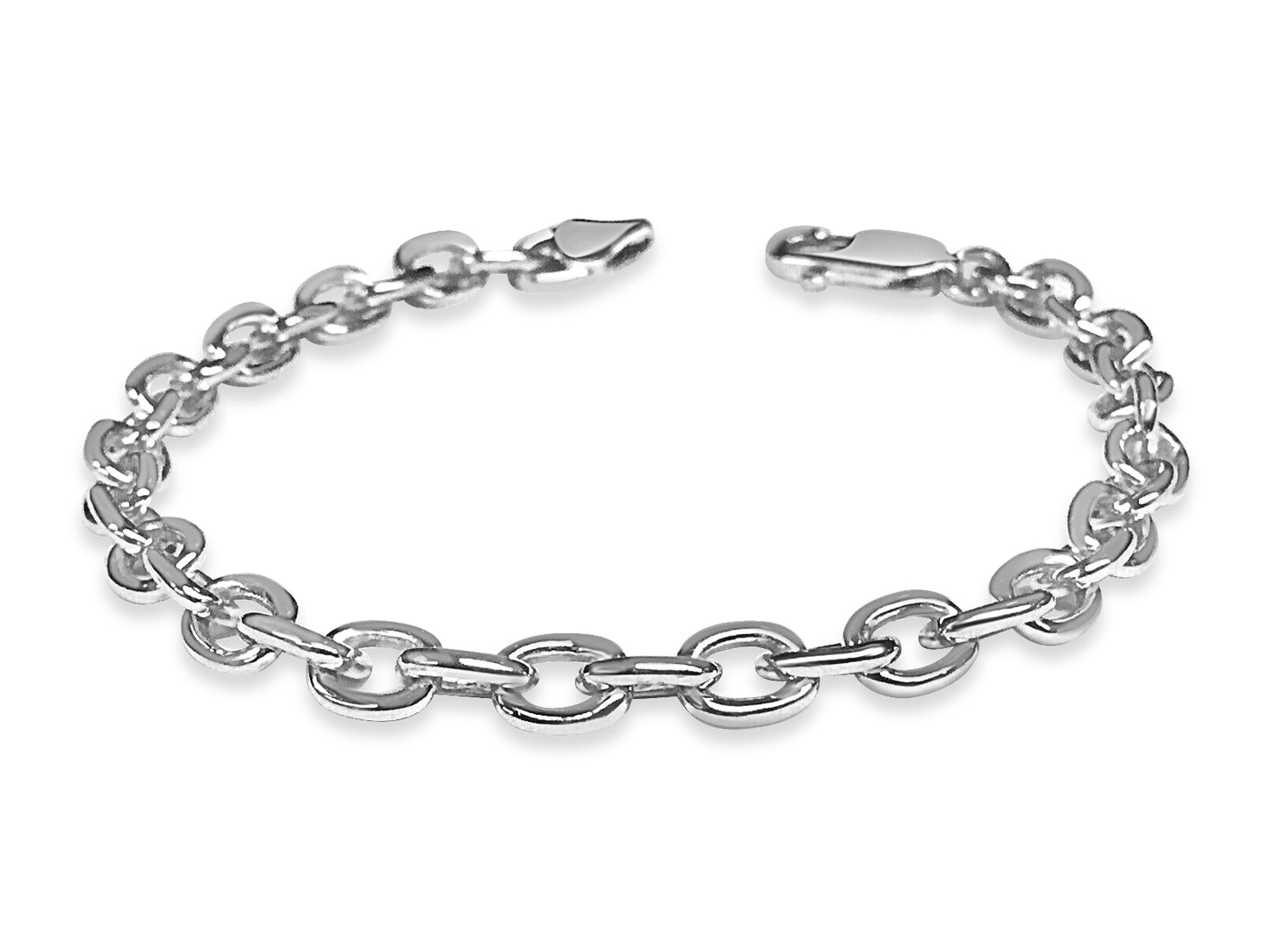 Handmade Solid Gold Fancy Rolo Bracelet , 5mm