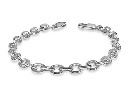 Handmade Solid Gold Fancy Rolo Bracelet , 5mm