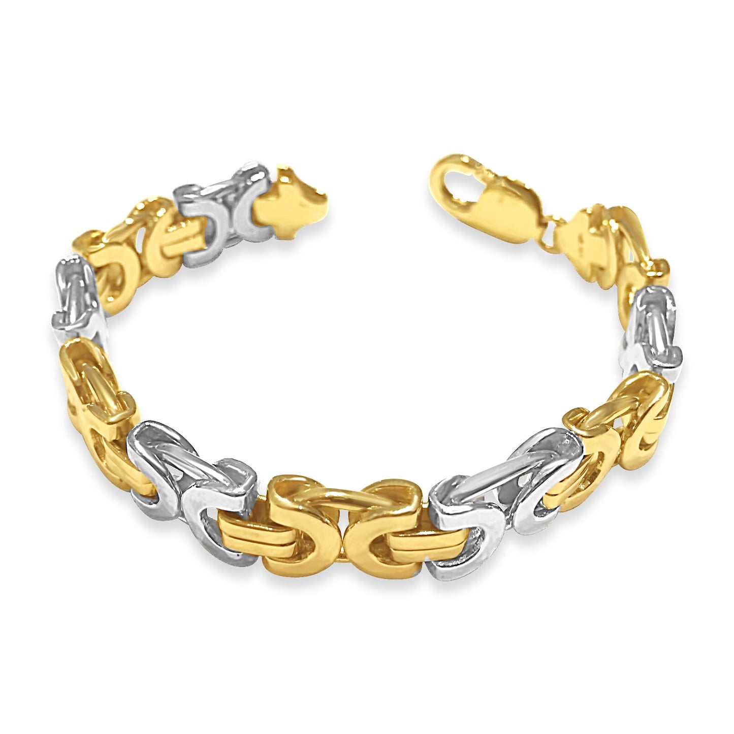 Handmade Solid Gold Flat Byzantine Bracelet , 11mm