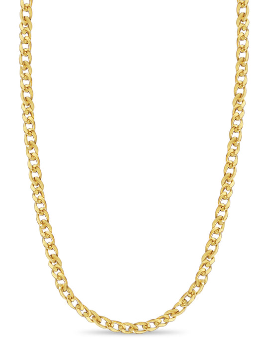 Handmade Solid Gold Curb Necklace , 13mm