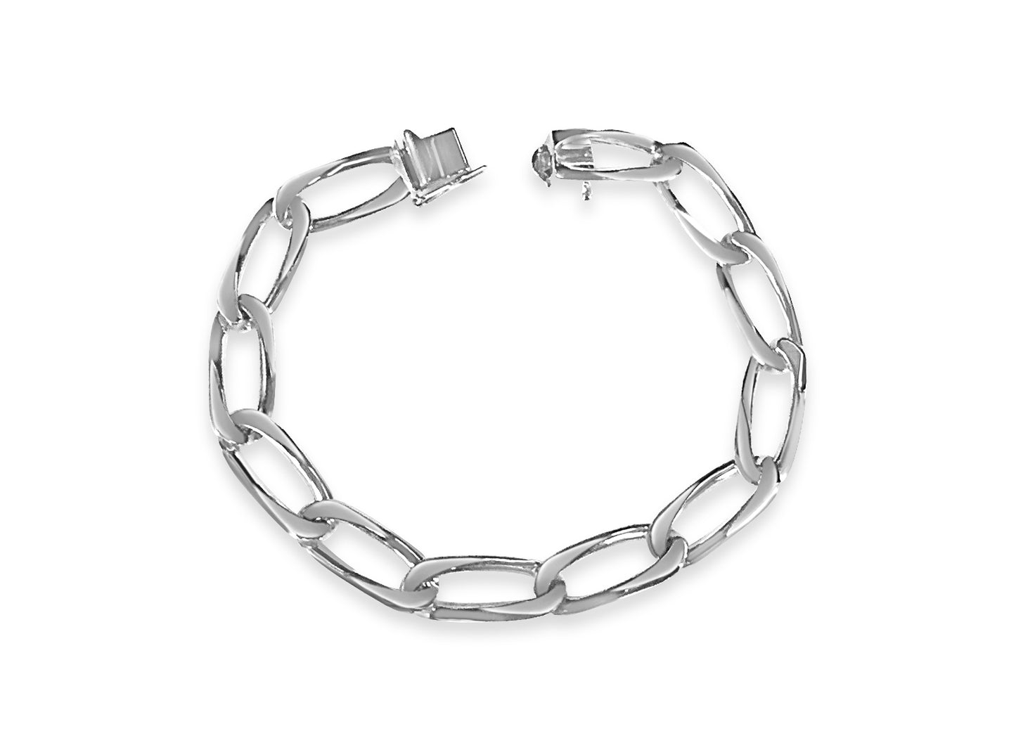 Handmade Solid Gold Flat Bracelet , 9mm