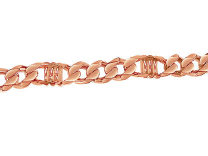 Handmade Solid Gold Curb & Bar Bracelet , 11mm
