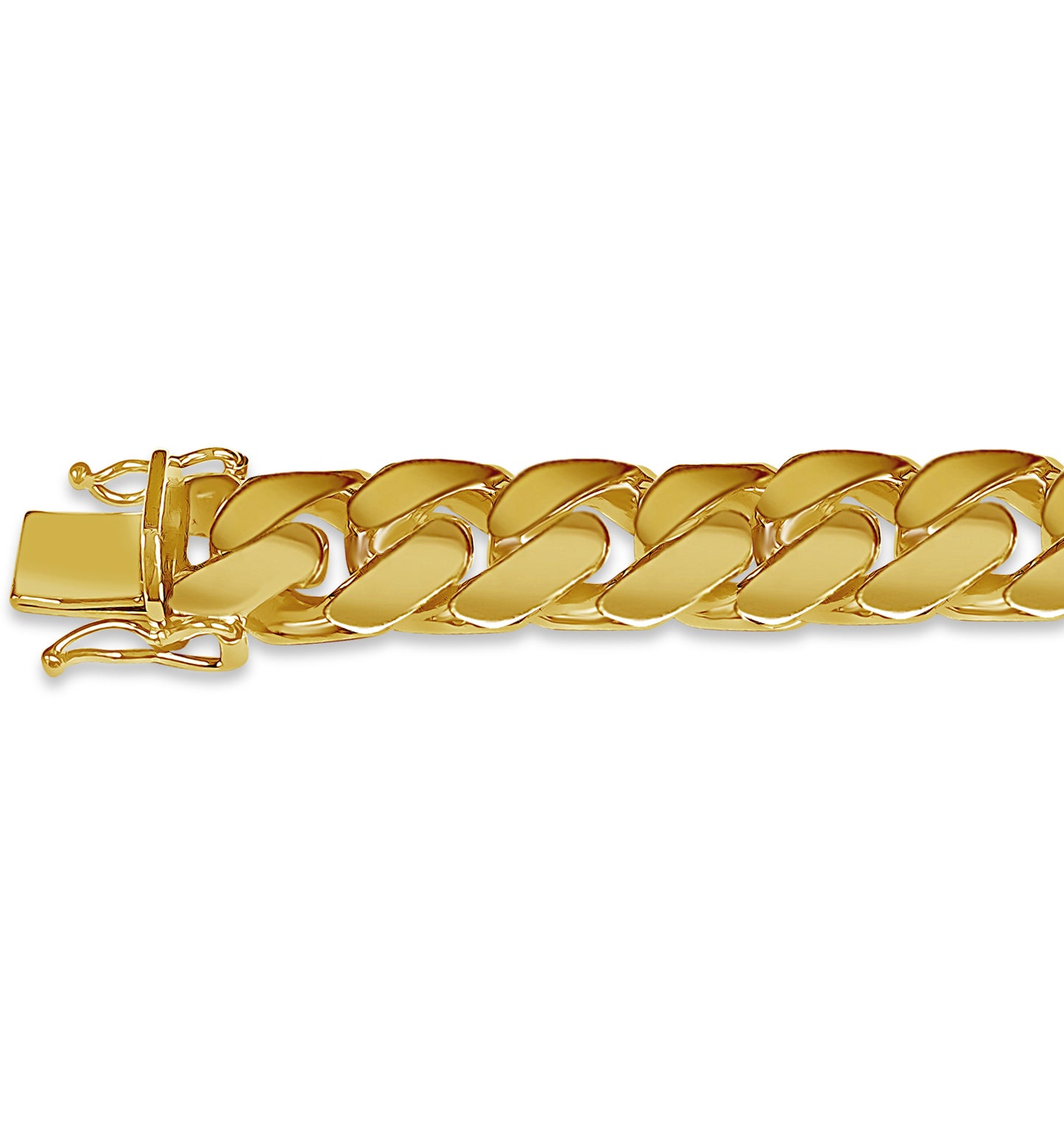 Handmade Solid Gold ID Curb Bracelet , 13mm