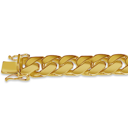 Handmade Solid Gold ID Curb Bracelet , 13mm