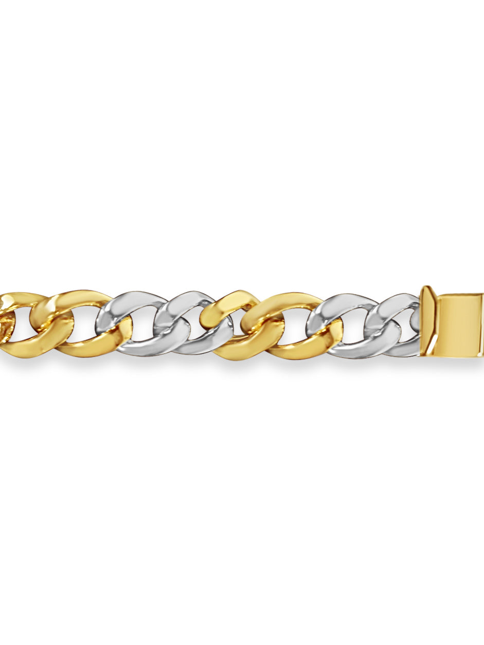 Handmade Solid Gold Curb Bracelet , 13mm
