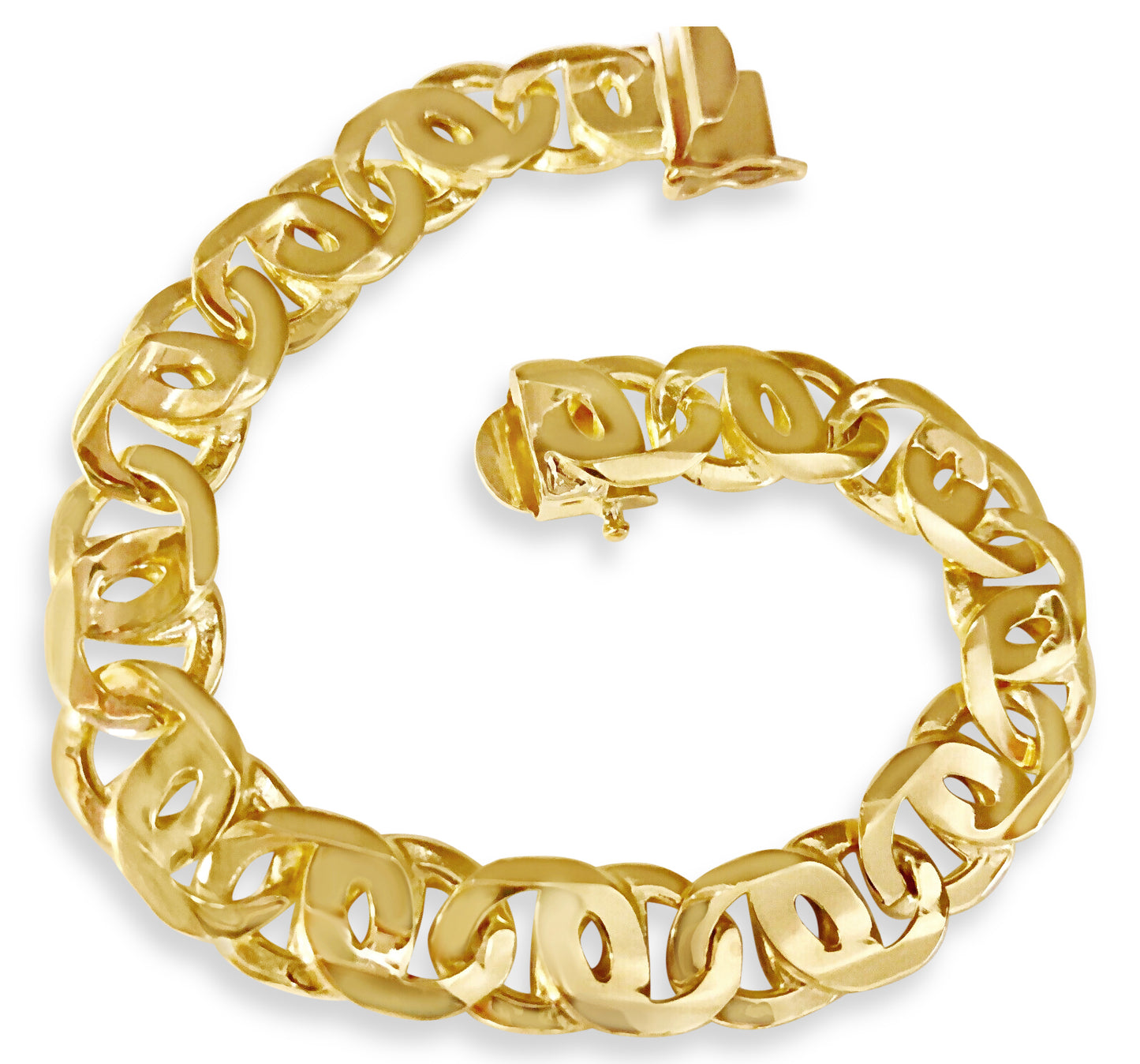 Handmade Solid Gold Tiger Eye Bracelet , 11mm