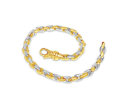 Handmade Solid Gold Fancy Rolo Bracelet , 5mm
