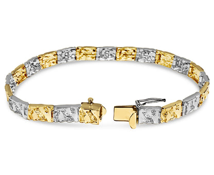 Handmade Solid Gold Nugget Bracelet , 6mm