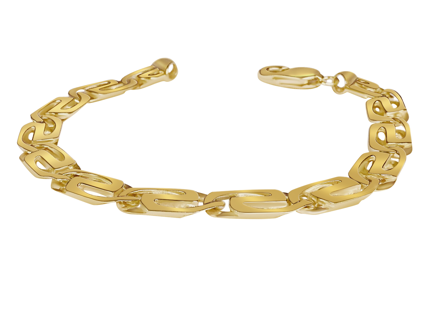 Handmade Solid Gold Tiger Eye Bracelet , 9mm