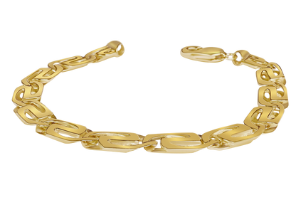 Handmade Solid Gold Tiger Eye Bracelet , 9mm