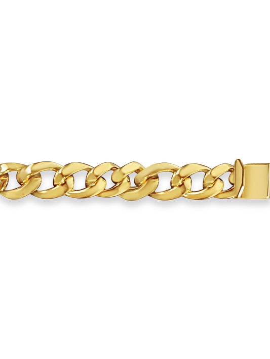 Handmade Solid Gold Curb Bracelet , 13mm