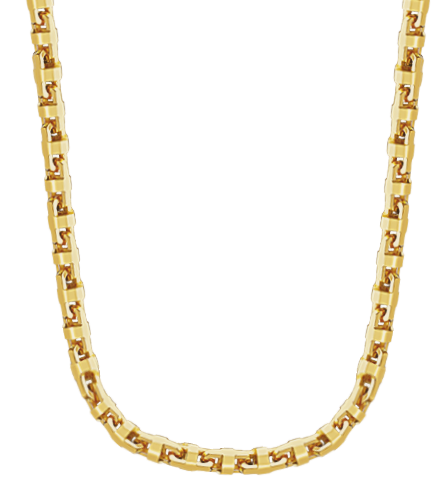 Handmade Solid Gold Anchor Mariner Necklace , 12mm