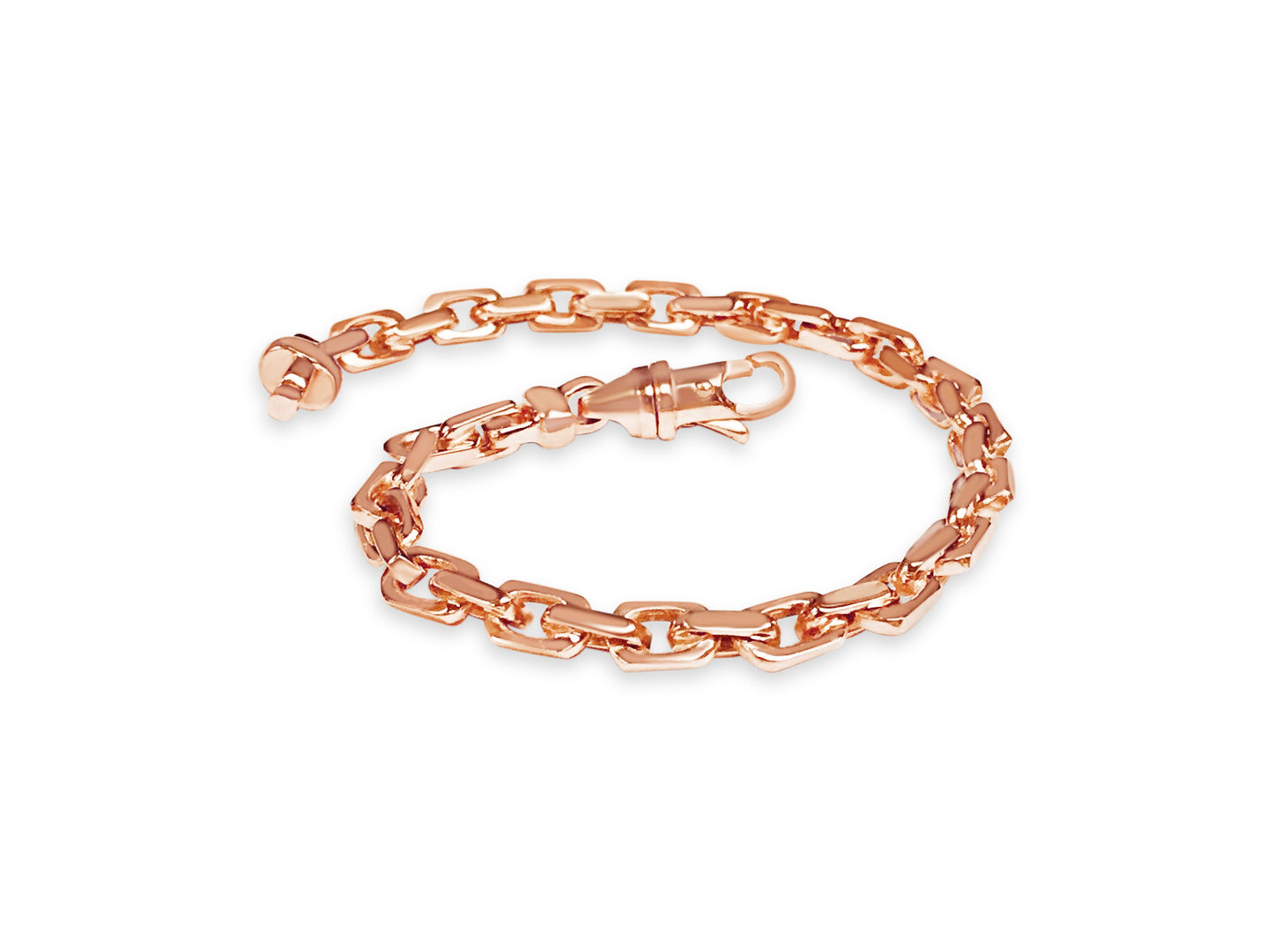 Handmade Solid Gold Fancy Rolo Bracelet , 6mm
