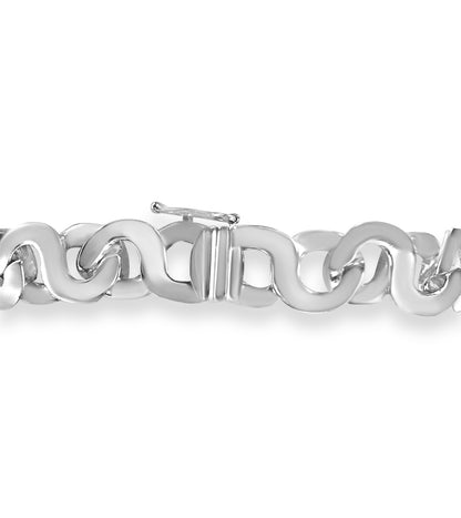 Handmade Solid Gold Flat Bracelet , 12mm