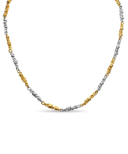 Handmade Solid Gold Nugget Necklace , 5mm