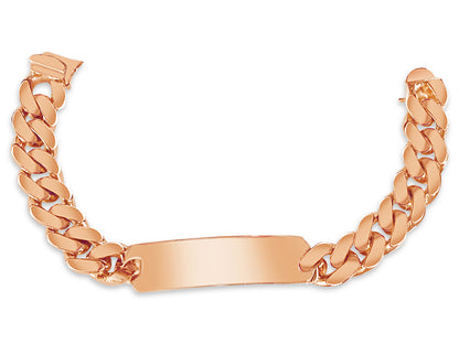 Handmade Solid Gold ID Curb Bracelet , 15mm