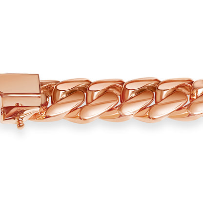Handmade Solid Gold Miami Cuban Bracelet , 13mm