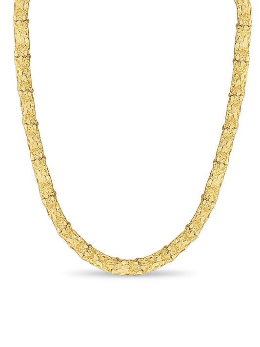 Handmade Solid Gold Nugget Necklace , 7mm