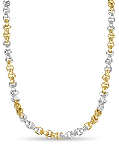 Handmade Solid Gold Fancy Rolo Necklace , 7mm