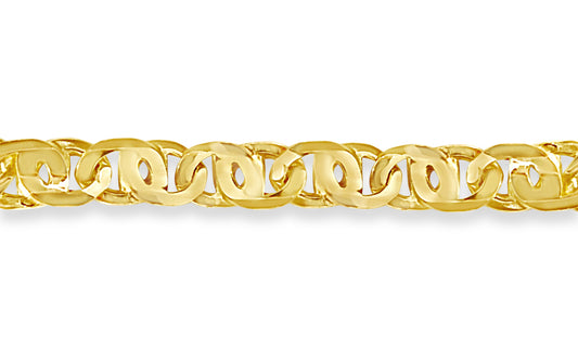 Handmade Solid Gold Tiger Eye Bracelet , 11mm