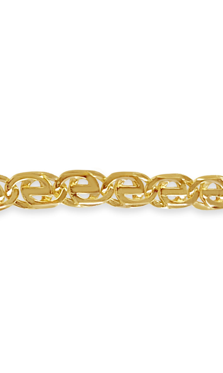 Handmade Solid Gold Tiger Eye Bracelet , 13mm
