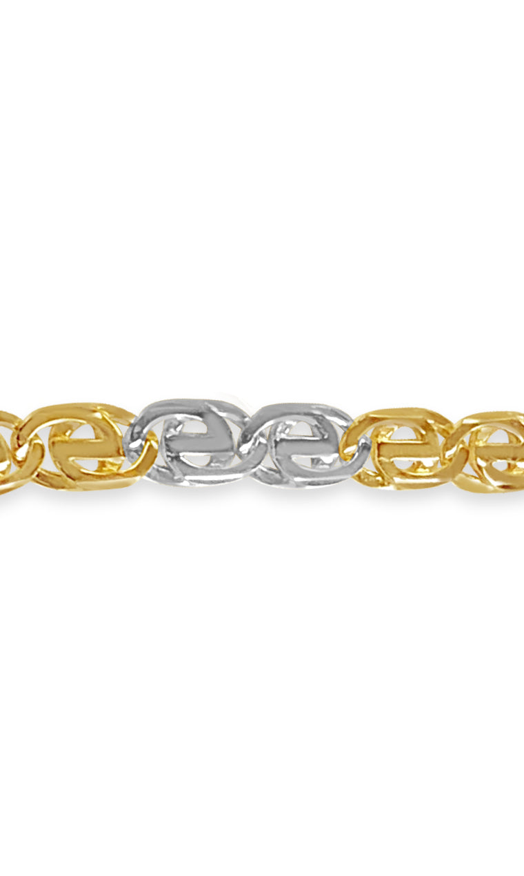 Handmade Solid Gold Tiger Eye Bracelet , 13mm