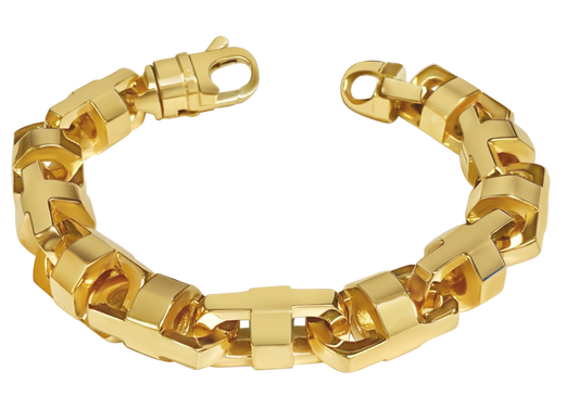 Handmade Solid Gold Anchor Mariner Bracelet , 15mm