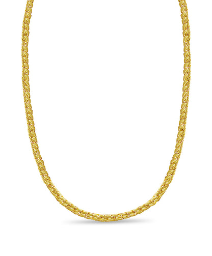 Handmade Solid Gold Curb Necklace , 9mm