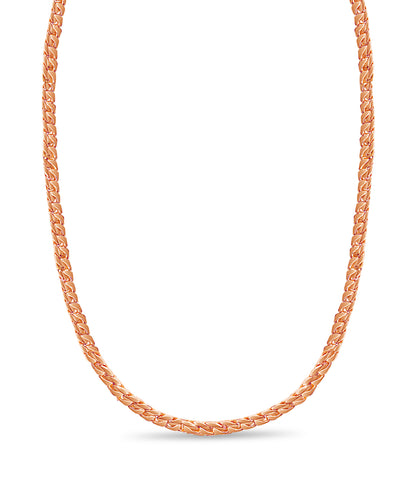 Handmade Solid Gold Curb Necklace , 9mm