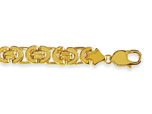 Handmade Solid Gold Flat Byzantine Bracelet , 11mm