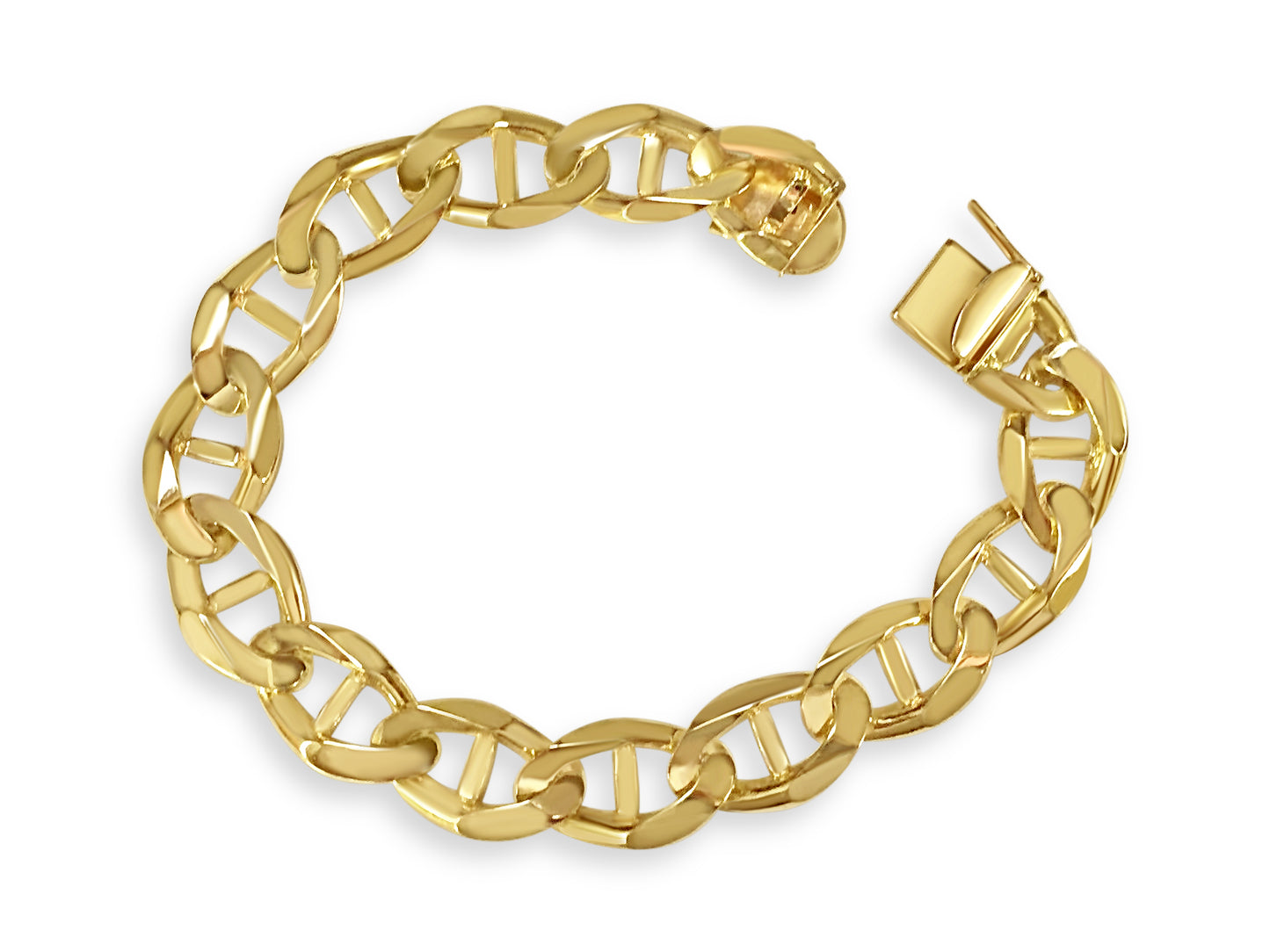 Handmade Solid Gold Anchor Mariner Bracelet , 13mm