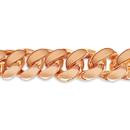 Handmade Solid Gold Curb Bracelet , 15mm