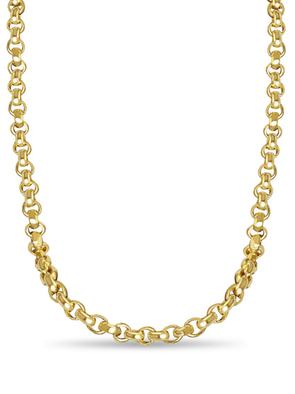 Handmade Solid Gold Fancy Rolo Necklace , 7mm