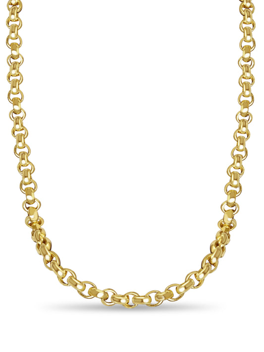 Handmade Solid Gold Fancy Rolo Necklace , 7mm