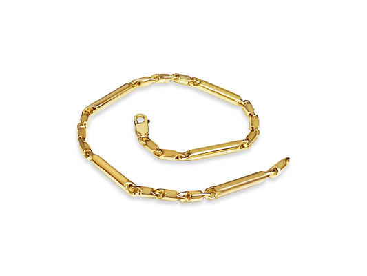 Handmade Solid Gold Cylinder Tube Bracelet , 4mm