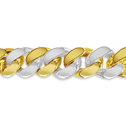 Handmade Solid Gold Curb Bracelet , 15mm