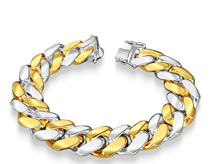 Handmade Solid Gold Miami Cuban Bracelet , 18mm