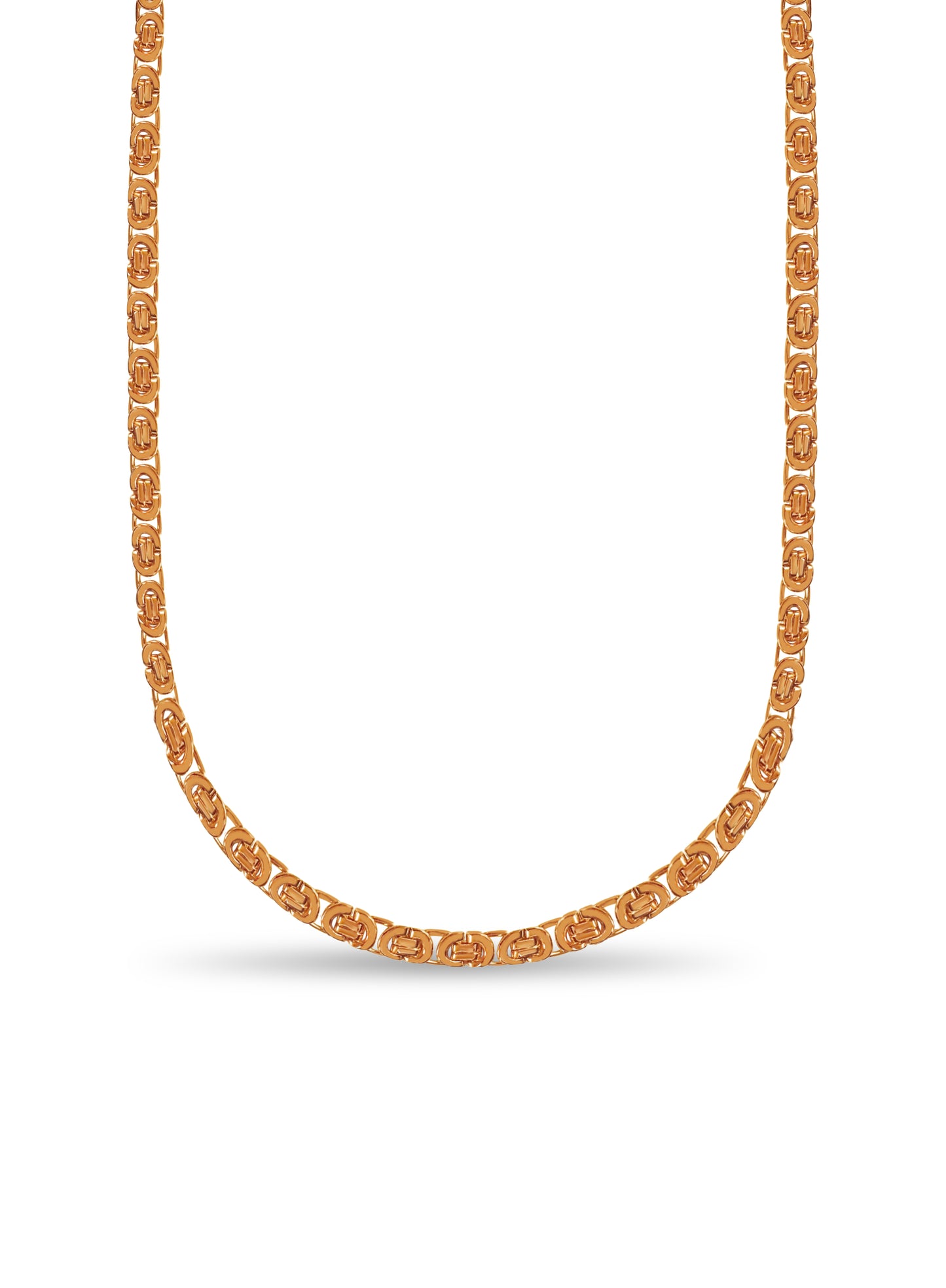 Handmade Solid Gold Flat Byzantine Necklace , 11mm