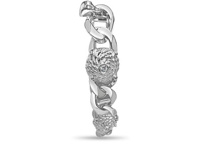 Handmade Solid Gold Diamond Mariner Bracelet , 17mm
