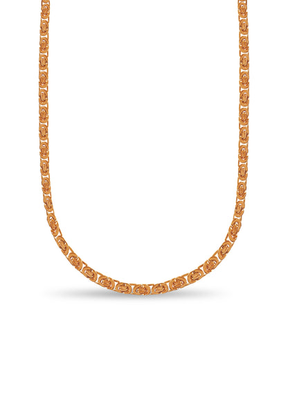 Handmade Solid Gold Flat Byzantine Necklace , 11mm