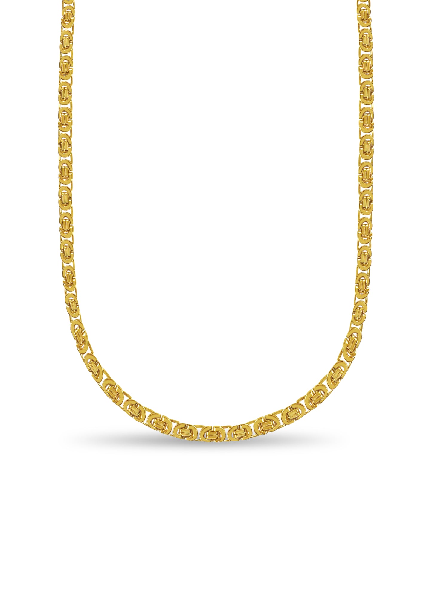 Handmade Solid Gold Flat Byzantine Necklace , 11mm